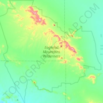 Topografische Karte Eagletail Mountains Wilderness, Höhe, Relief
