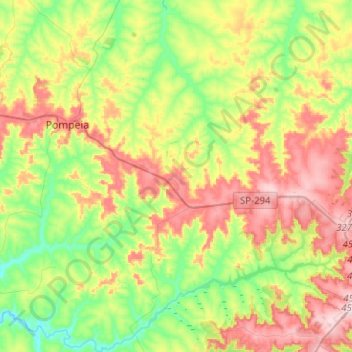 Topografische Karte Oriente, Höhe, Relief