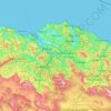 Topografische Karte Biskaje, Höhe, Relief