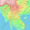 Topografische Karte 瀾滄江 Lancang - Mekong - แม่น้ำโขง, Höhe, Relief