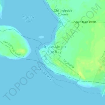 Topografische Karte Ingleside on the Bay, Höhe, Relief