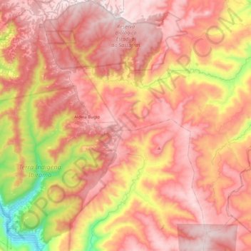 Topografische Karte Reserva Biológica Estadual do Sassafrás, Höhe, Relief