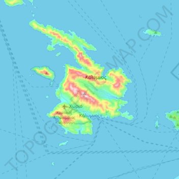 Topografische Karte Municipality of Kalymnos, Höhe, Relief