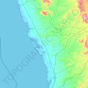 Topografische Karte Rabigh, Höhe, Relief