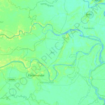 Topografische Karte Aali, Höhe, Relief