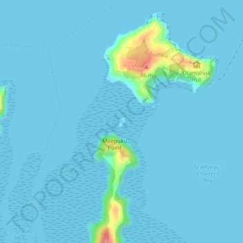 Topografische Karte Aua / King Billy Island, Höhe, Relief