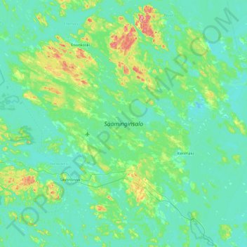 Topografische Karte Sääminginsalo, Höhe, Relief