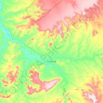 Topografische Karte Curimatá, Höhe, Relief