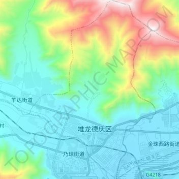 Topografische Karte 东嘎街道, Höhe, Relief