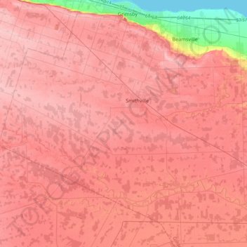 Topografische Karte West Lincoln, Höhe, Relief