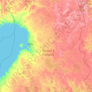 Topografische Karte Regionalverwaltungsbehörde Nordfinnland, Höhe, Relief