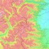 Topografische Karte Cottische Alpen, Höhe, Relief