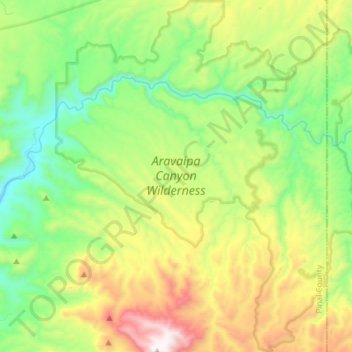 Topografische Karte Aravaipa Canyon Wilderness Area, Höhe, Relief