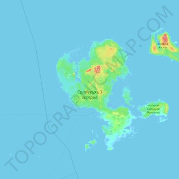 Topografische Karte Соловецкие острова, Höhe, Relief