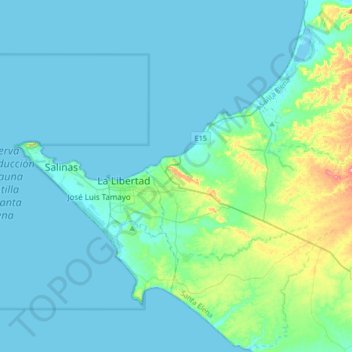 Topografische Karte Santa Elena, Höhe, Relief