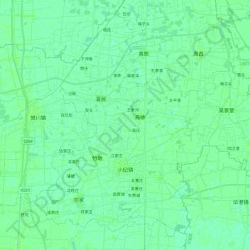 Topografische Karte 小纪镇, Höhe, Relief
