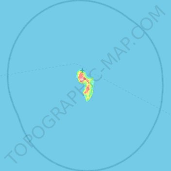 Topografische Karte Rurutu, Höhe, Relief