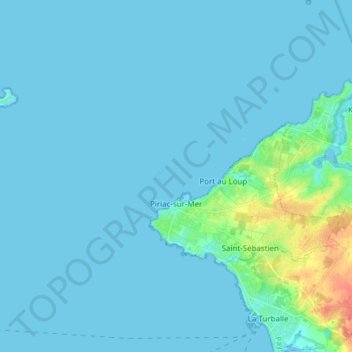 Topografische Karte Piriac-sur-Mer, Höhe, Relief