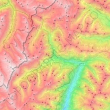 Topografische Karte Moos in Passeier, Höhe, Relief