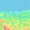 Topografische Karte Costa Occidental, Höhe, Relief