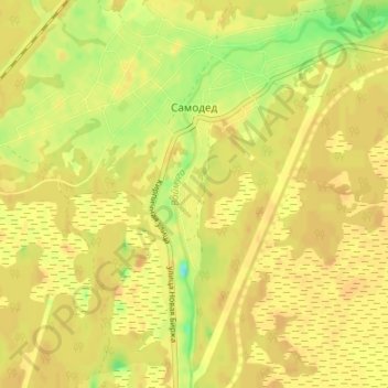 Topografische Karte Самодед, Höhe, Relief
