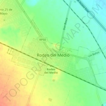 Topografische Karte Rodeo del Medio, Höhe, Relief