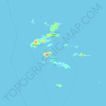 Topografische Karte Calaguas Group of Islands, Höhe, Relief
