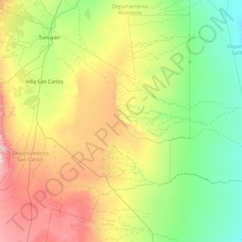 Topografische Karte Distrito Chilecito, Höhe, Relief