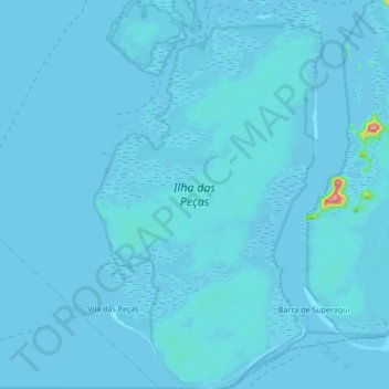 Topografische Karte Ilha das Peças, Höhe, Relief