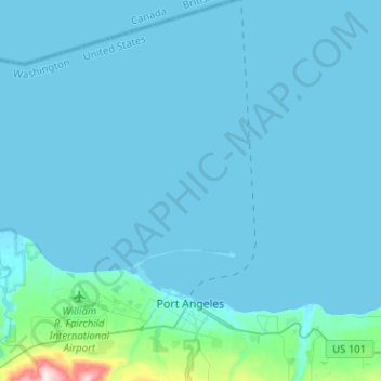 Topografische Karte Port Angeles, Höhe, Relief