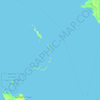 Topografische Karte Berry Islands, Höhe, Relief