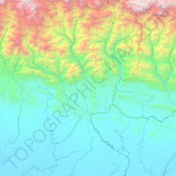 Topografische Karte Cemara River, Höhe, Relief