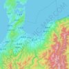 Topografische Karte Toyama Prefecture, Höhe, Relief