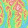 Topografische Karte Coquitlam Watershed, Höhe, Relief