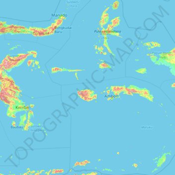 Topografische Karte Kepulauan Maluku, Höhe, Relief