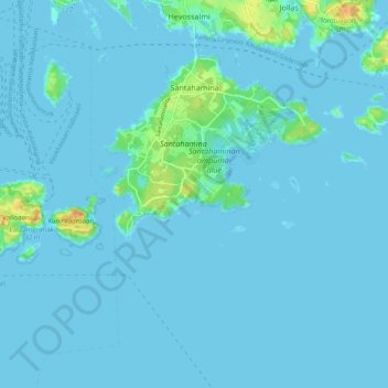 Topografische Karte Santahamina, Höhe, Relief