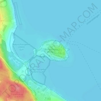 Topografische Karte Mainau, Höhe, Relief