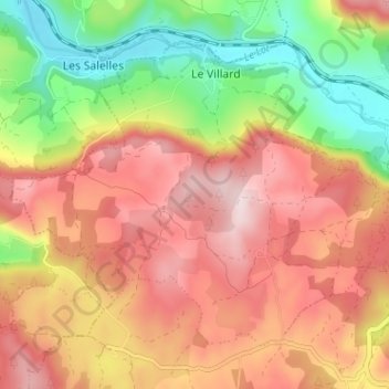 Topografische Karte Le Villard, Höhe, Relief