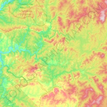 Topografische Karte Казское городское поселение, Höhe, Relief