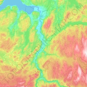 Topografische Karte Melhus, Höhe, Relief