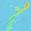 Topografische Karte Okinawa Island, Höhe, Relief