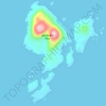 Topografische Karte Isla Doble Pico, Höhe, Relief
