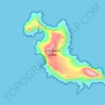 Topografische Karte Isla Santa Clara, Höhe, Relief