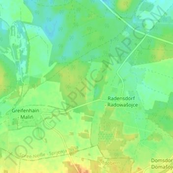 Topografische Karte Greifenhain, Höhe, Relief