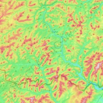 Topografische Karte Dahner Felsenland, Höhe, Relief