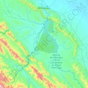 Topografische Karte Rurrenabaque, Höhe, Relief