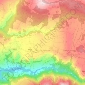 Topografische Karte Unterlangenegg, Höhe, Relief