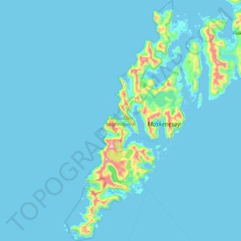 Topografische Karte Lofotodden, Höhe, Relief