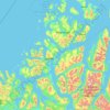 Topografische Karte Tromsø, Höhe, Relief