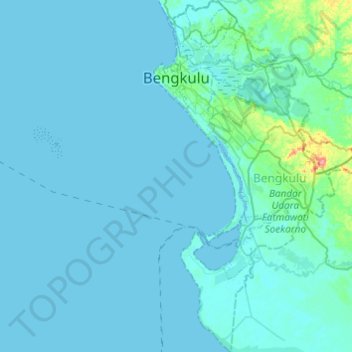 Topografische Karte Bengkulu, Höhe, Relief